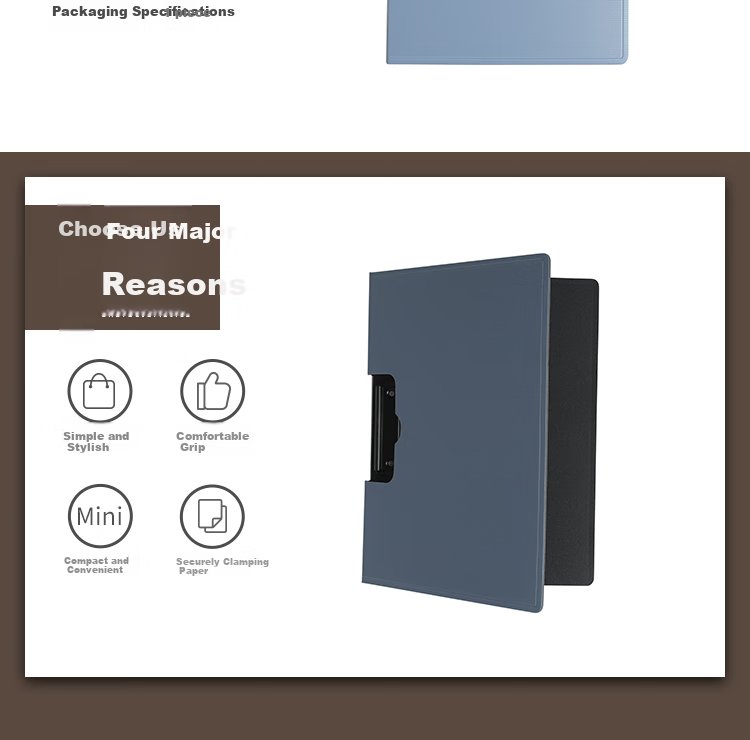 TANGO Office Folder Board, Folding Clipboard, Secretary Clip, Meeting Folder, File Board, Document Holder, Signature Pad, Horizontal Thickened And Hardened, Light Blue 1