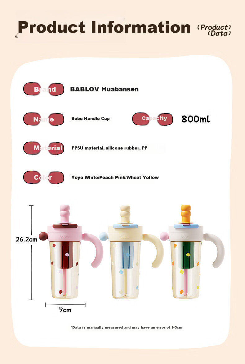BABLOV Summer Plastic Water Bottle, Large Capacity Straw Cup, PPSU Material, Stylish Design for Women, Birthday Gift 15