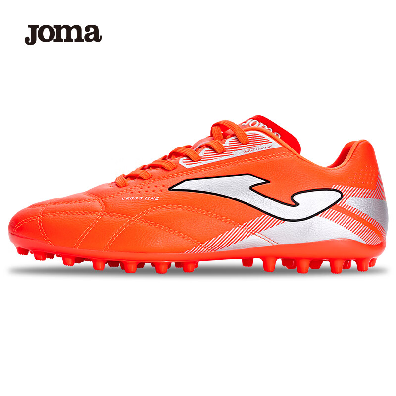 JOMA Men's Soccer Shoes MG Short Studs Non-Slip Wear-Resistant Breathable Professional Football Training Shoes Orange Size 44