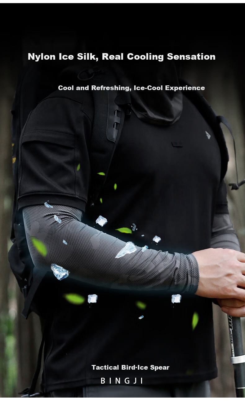 ZSJAY Ice Spear | Real Ice Silk Summer Men's Sun Protection Ice Sleeves Ice Silk Arm Sleeves Arm Guards Camouflage Large Size Cycling 4