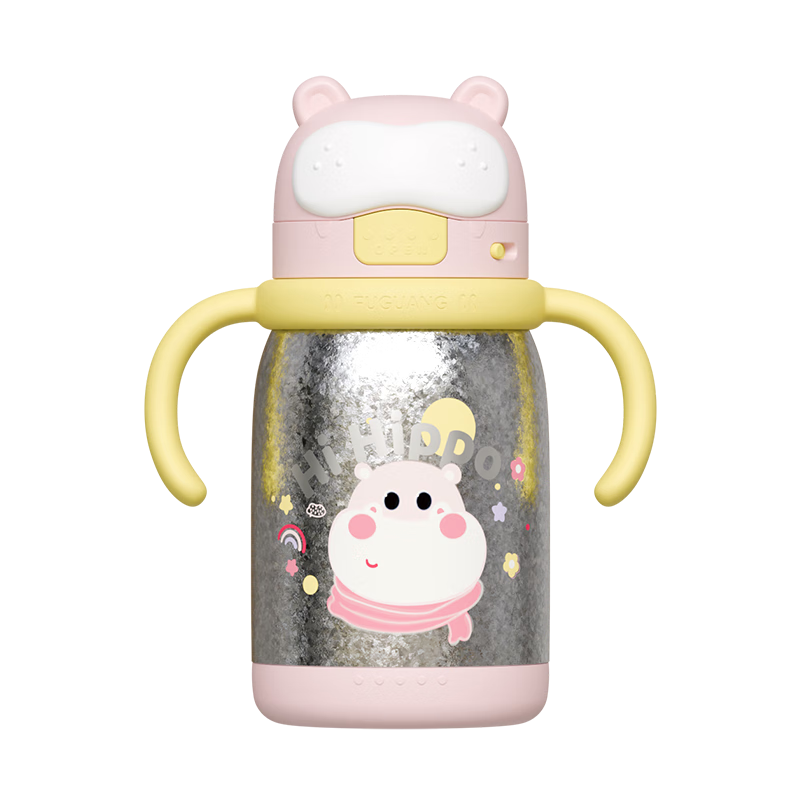 FGA Fugang Children's Day Insulated Drinking Bottle Infant Baby Small Age Milk Powder Pure Titanium Anti-Choking Straw Pink