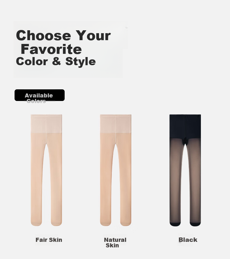 Guniangjia Double-Layer Detachable Pantyhose for Women, Autumn And Winter Base Layer Leggings, Natural Skin Tone Socks, Warm Fleece-Lined, Plus Size 32
