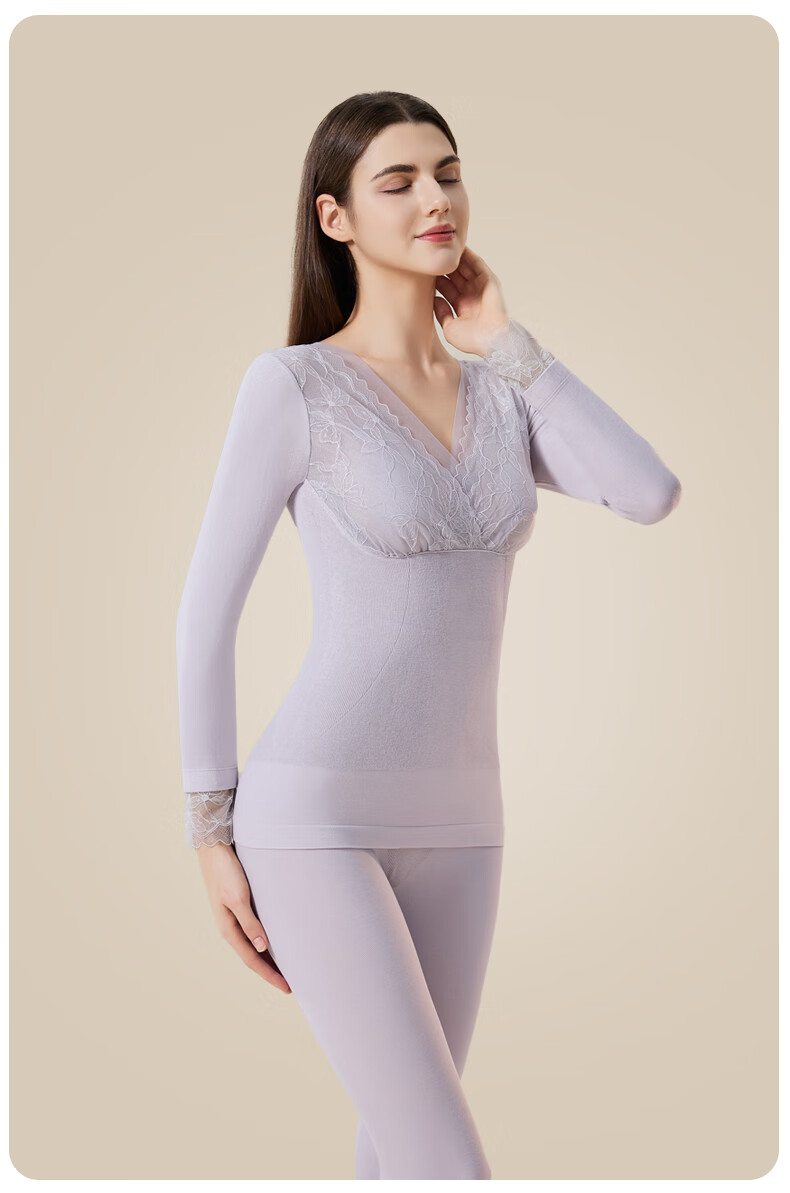 GUJIN Women's Thermal Underwear Set with Merino Wool, Slim Fit Base Layer Top and Bottom for Autumn 8