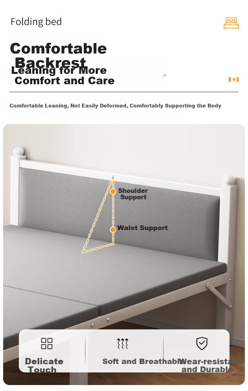 Chentao Folding Nap Bed for Office, Single-Person Siesta Bed, Military Cot, Foldable Bed for Home Use, 80cm 8