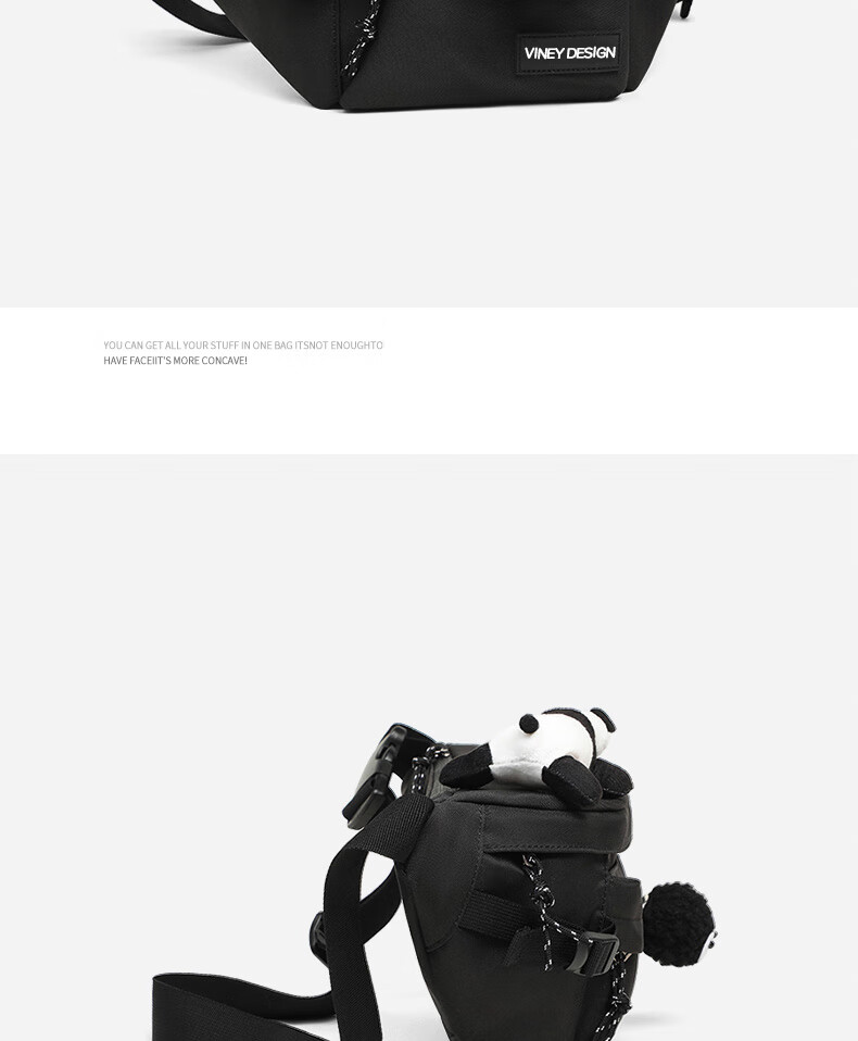 Viney Men's Crossbody Bag, Waist Pack, Chest Pack, Large Capacity Backpack, Travel Bag, Commuter Shoulder Bag, Portable Phone Bag, High-End 2