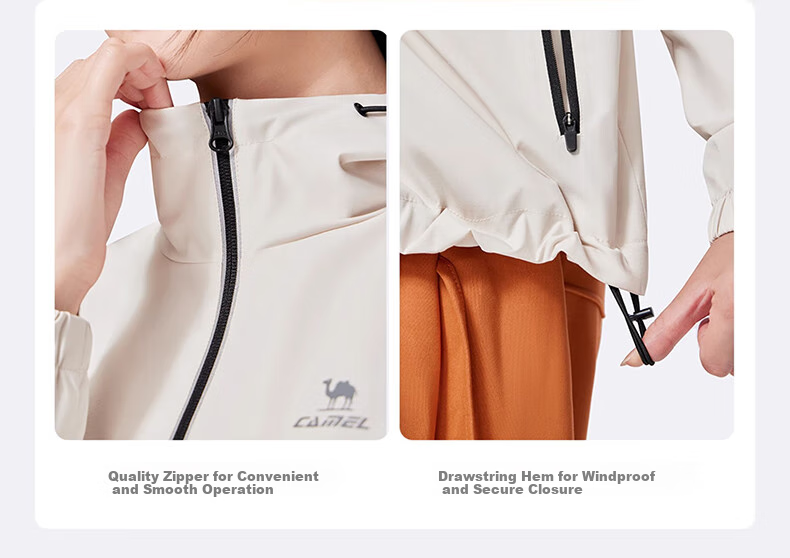 CAMEL Sports Jacket, New Style for Men And Women, Spring And Autumn Hooded Casual Versatile Jacket, Outdoor Water-Resistant Single-Layer Windbreaker 4