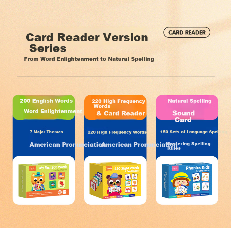 Shalin SAALIN English Enlightenment, 220 High-Frequency Words Flashcards, Children's Toy Sight Words for First Grade 8