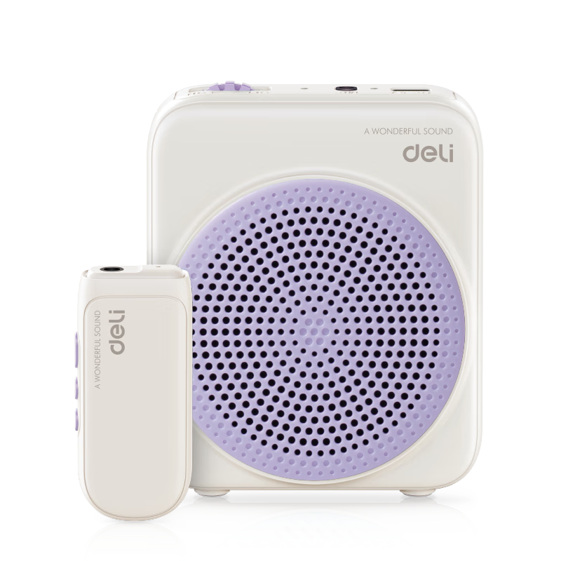 Deli 5W Little Bee Amplifier Teacher Dedicated Wireless Microphone Speaker High Power Outdoor Wireless Headset Speaker Purple Birthday Gift