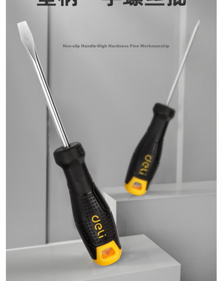 DELIGONGJU Deli Plastic Handle Flat Screwdriver 6x150mm DL6261501 (Random Delivery of New And Old Products) 3