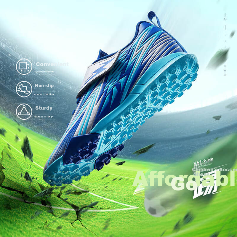 361° Kids Soccer Shoes 2026 Spring Youth Cushioned Rebound Sports Studded Durable Football Training Shoes Silver Size 40