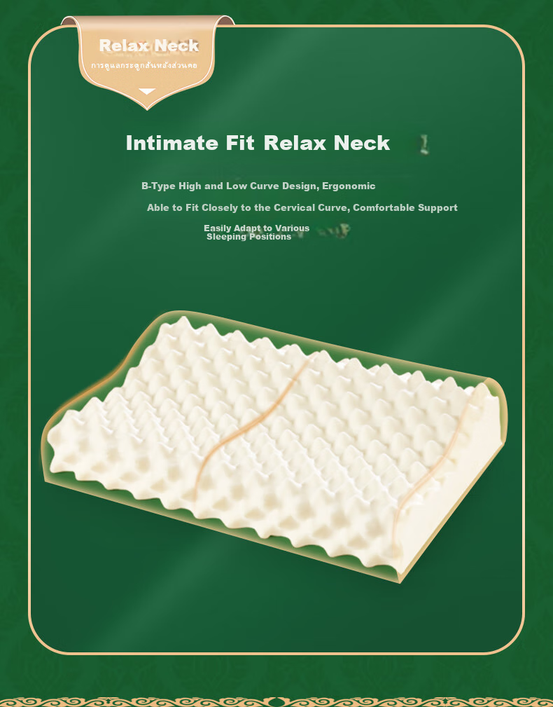 LUOLAI Home Textiles, Thai Latex Pillow, Imported Natural Latex Adult Neck Support Pillow Core, 40*60cm 7