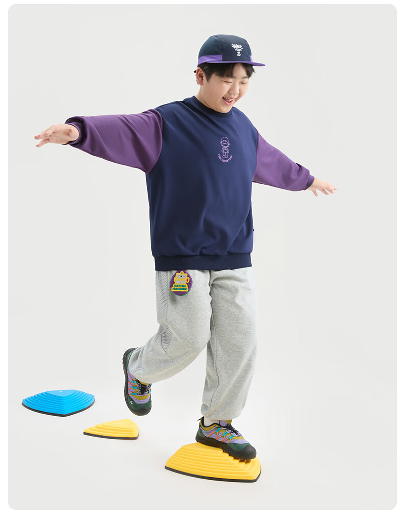 Little Pig Tony Boys' Pullover Sweatshirt Kids' Sports Sweatshirt Spring and Autumn Casual Sweatshirt Youth Skin-Friendly Breathable 2025 New Arrival 9