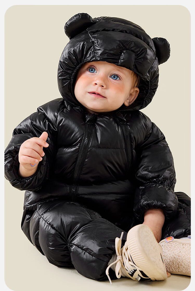 Minibala Bala [Far Infrared Heating] Baby Down One-piece Suit with Covered Hands and Feet, Belly Protection, 2025 Winter New Jacket 9