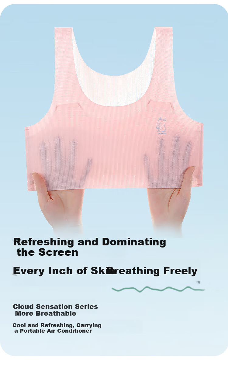 Red Bean Girls' Developmental Period Teenage Bra for Primary and Middle School Students Children Girls First Stage Thin Invisible Breathable Vest 5