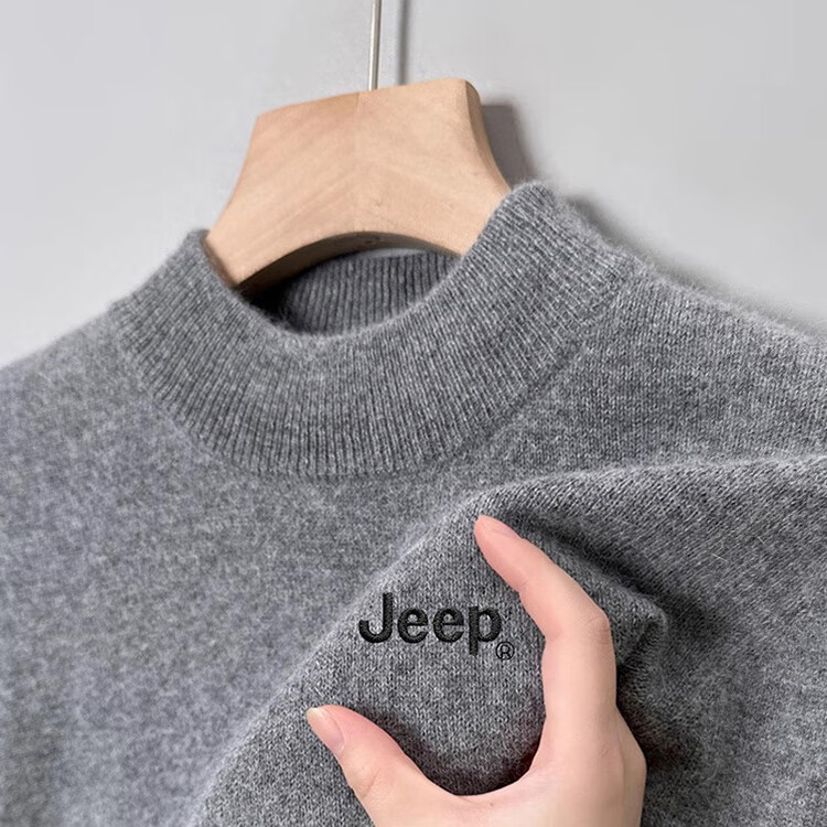JEEP Men's Winter Thickened Half Turtleneck Sweater, Camel, XL 2