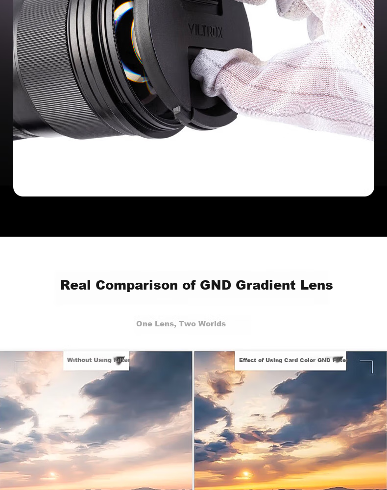 Kase GND0.9 Graduated Filter, 58mm, Soft Gradient Filter, Multi-Coated Glass, Sunrise And Sunset Photography, Balance Light Ratio, AGC 8
