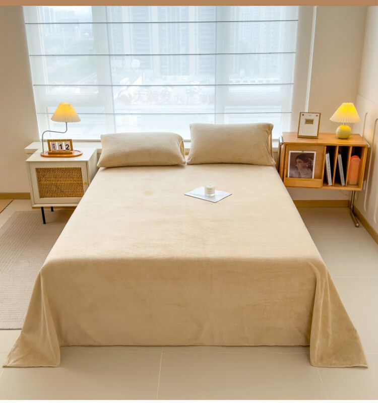 MINISO Milk Velvet Fleece Single Bed Sheet Winter Plush Blanket 160x230cm Dorm Single 1.2x2m Bed 13