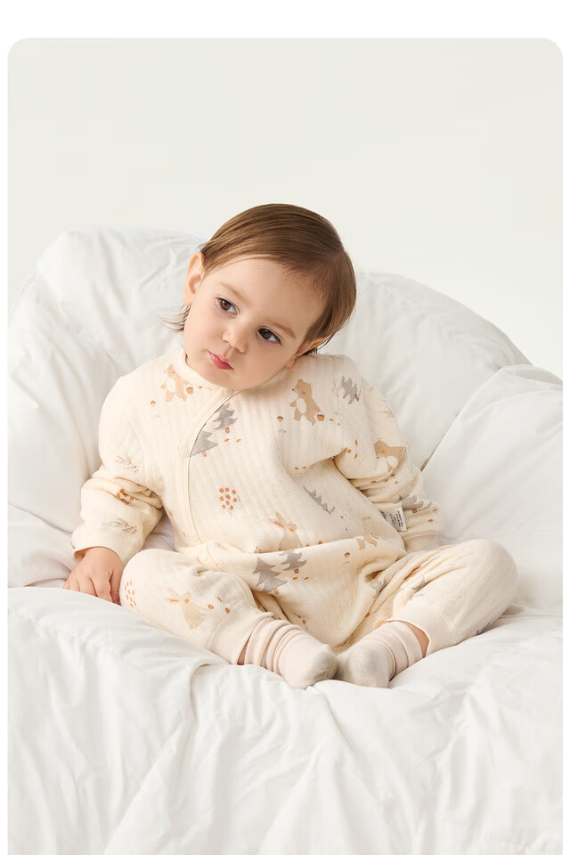 TONGTAI Baby Romper, Autumn And Winter Pure Cotton Warm Infant Clothes, Newborn Onesie Bodysuit Pajamas, Blue, 73cm 5