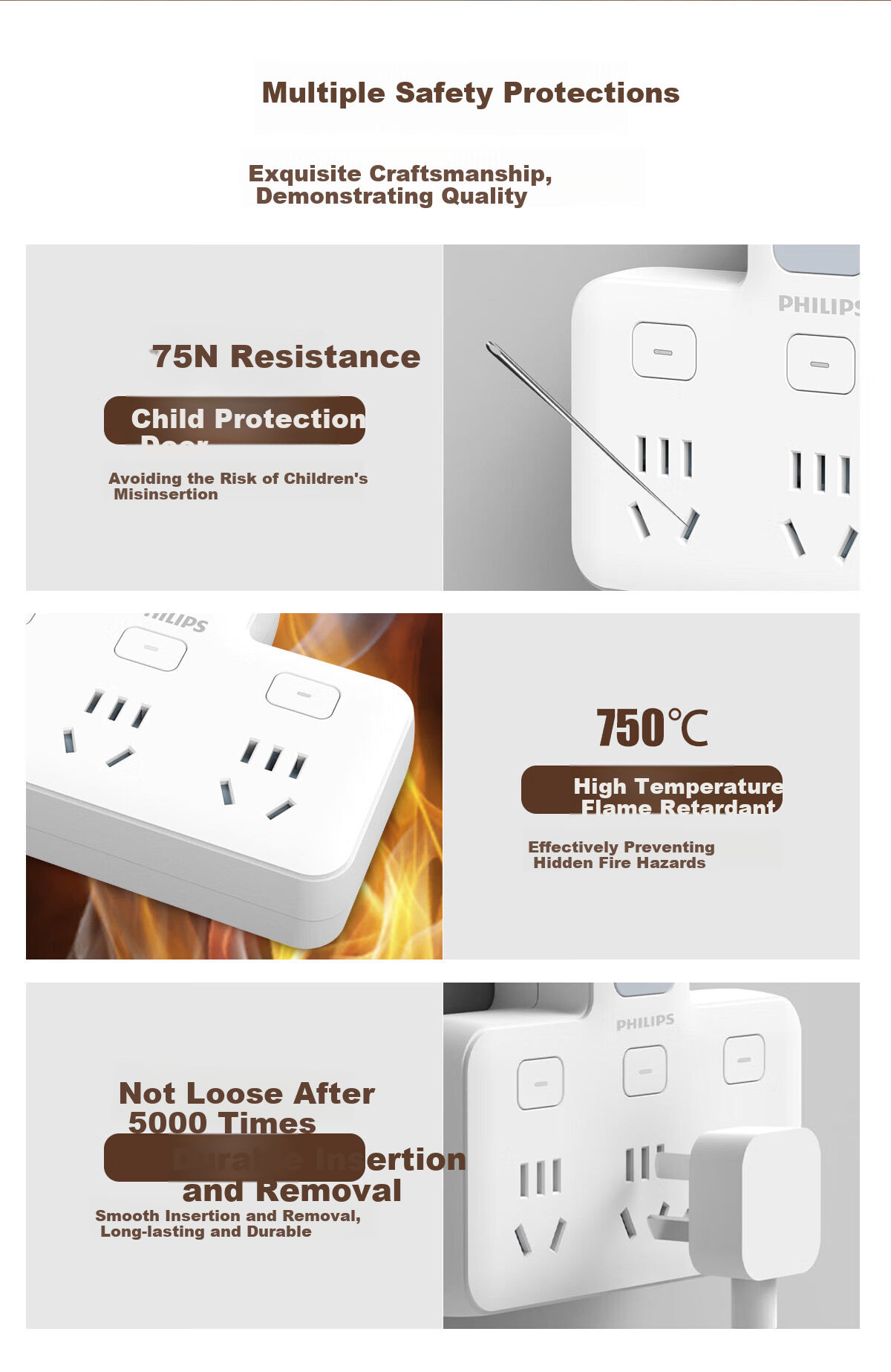 PHILIPS Delta-Shaped Conversion Plug/socket Adapter/one-To Split Control/multifunctional Socket Extension/wireless Power Strip/power Strip Extension Lamp 10