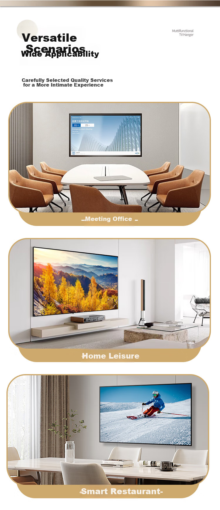 TAZD 65-90 Inch TV Mount, Extendable Bracket, Thickened Large Span Wall Plate, Stretching Internal Embedded Rotating Bracket, Suitable for Hisense, TCL, Leiniao, Huawei, Xiaomi, Skyworth And Others 14