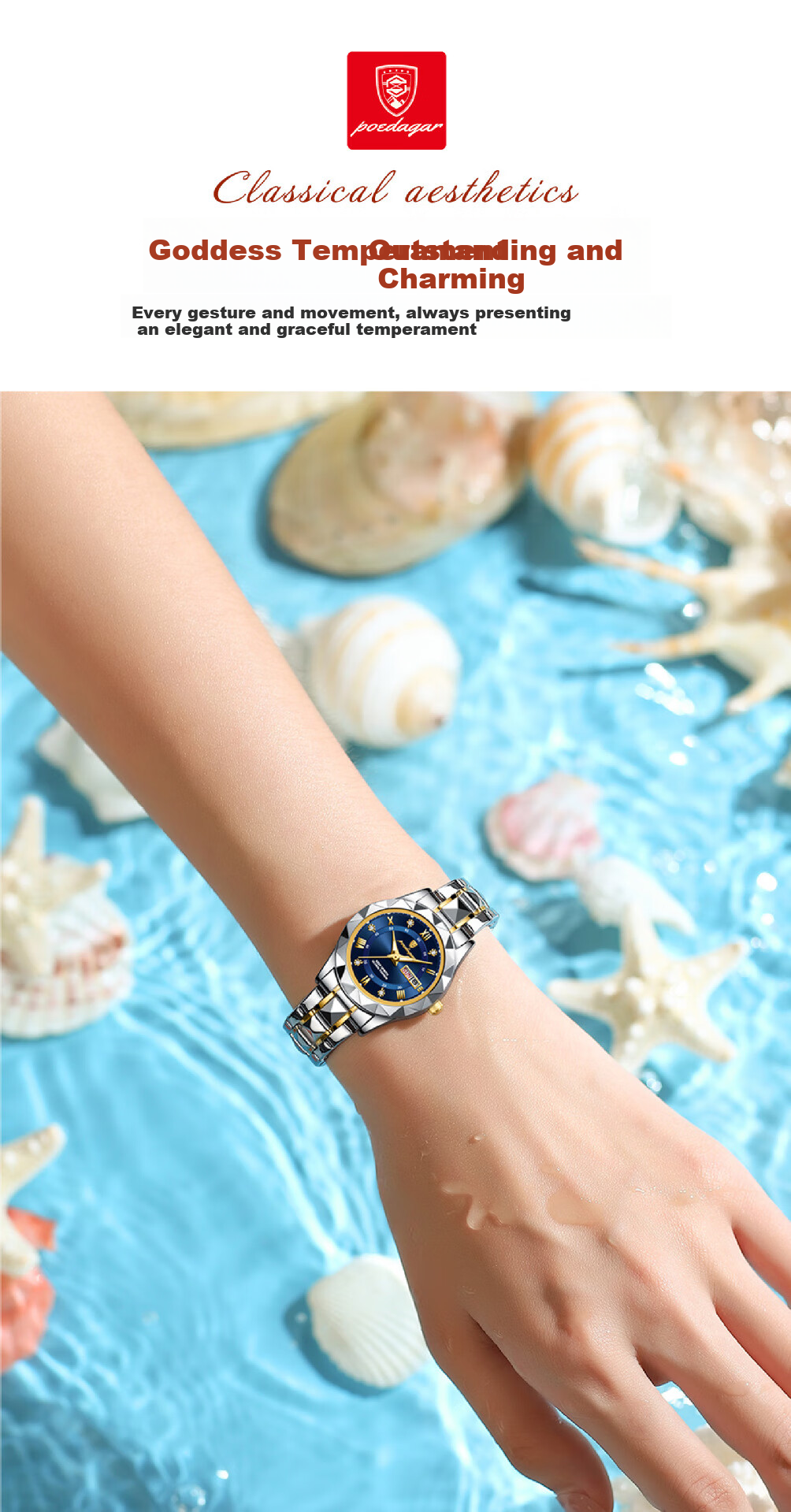 GEORGCOUNT Women's Watch, 2025 New Swiss Genuine Light Luxury High-End Ladies Watch, Waterproof Silent Quartz Watch for Women, Student Model 10