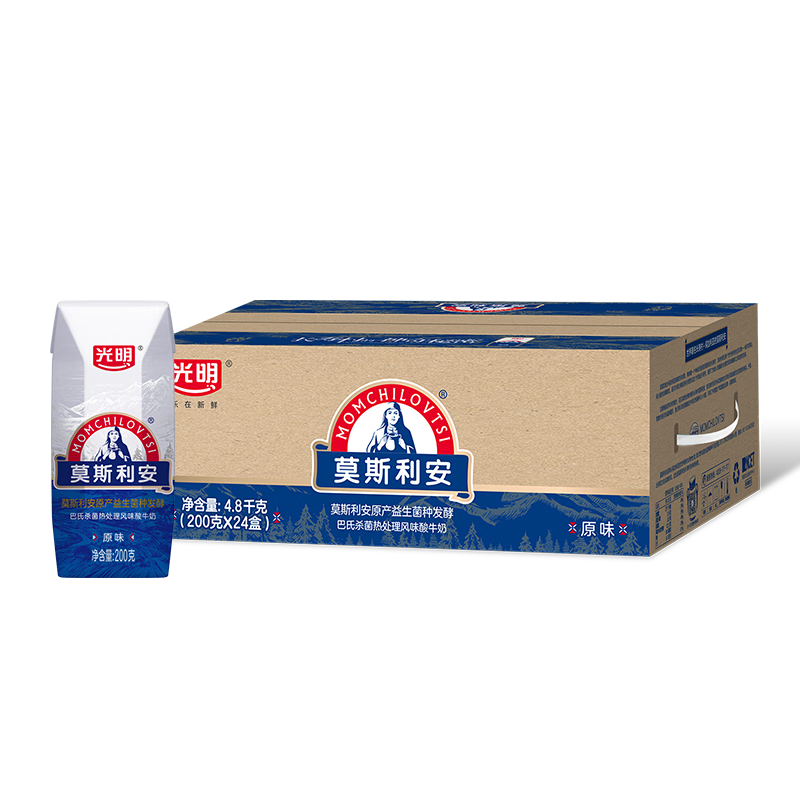 光明莫斯利安常温原味酸奶200g*24盒 营养早餐酸奶量贩装送礼