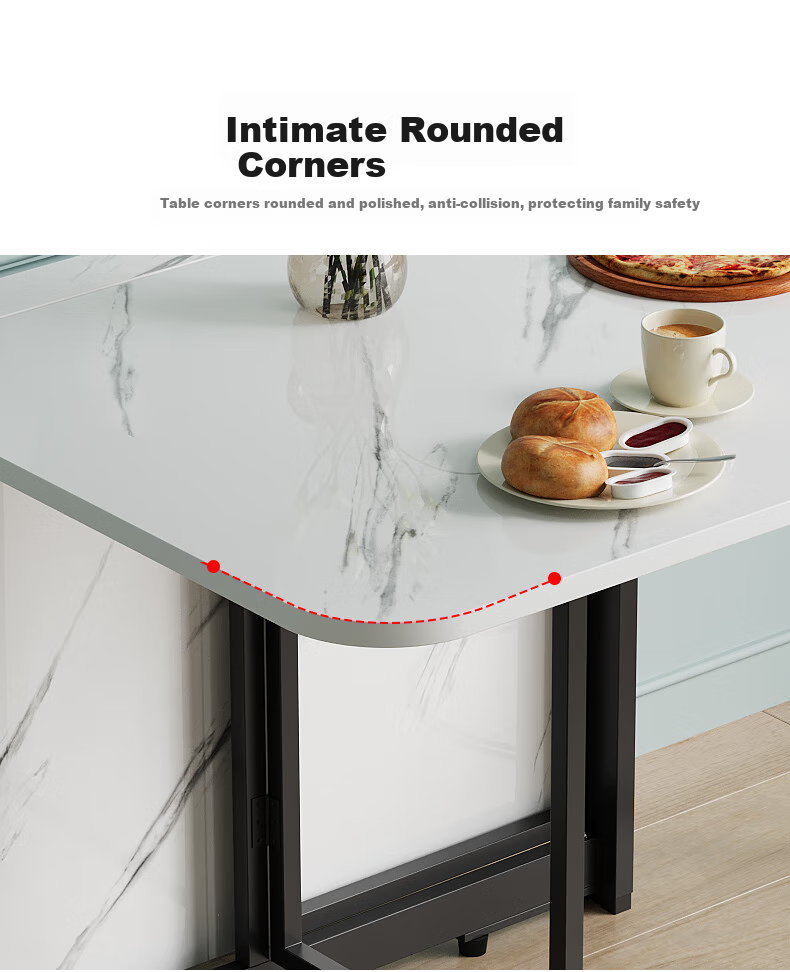 KULIN Folding Dining Table, Compact Size, Extendable And Retractable, Ultra-Thin Square Table for Home Use, Multifunctional, White, 120*80 Cm 17