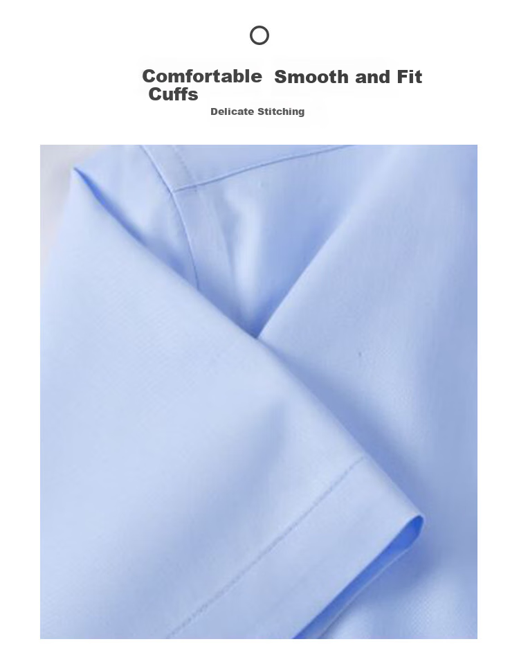 ROMON Triple-Protection Short-Sleeve Men's Business White Shirt, Slim Fit Professional Wear, Wrinkle-Resistant Dress Shirt, White, Size 39 12