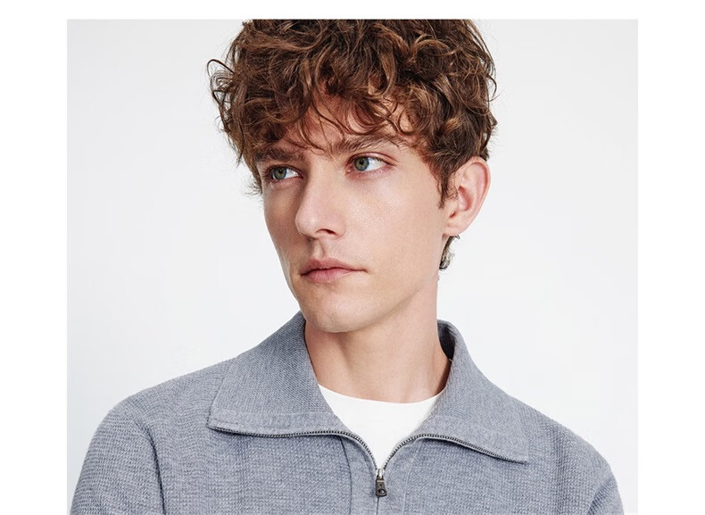Navikail Star Model Italian Small Sailboat Men's 25-Style Half-Open Collar Striped Casual Knit Sweater 1344045502 34