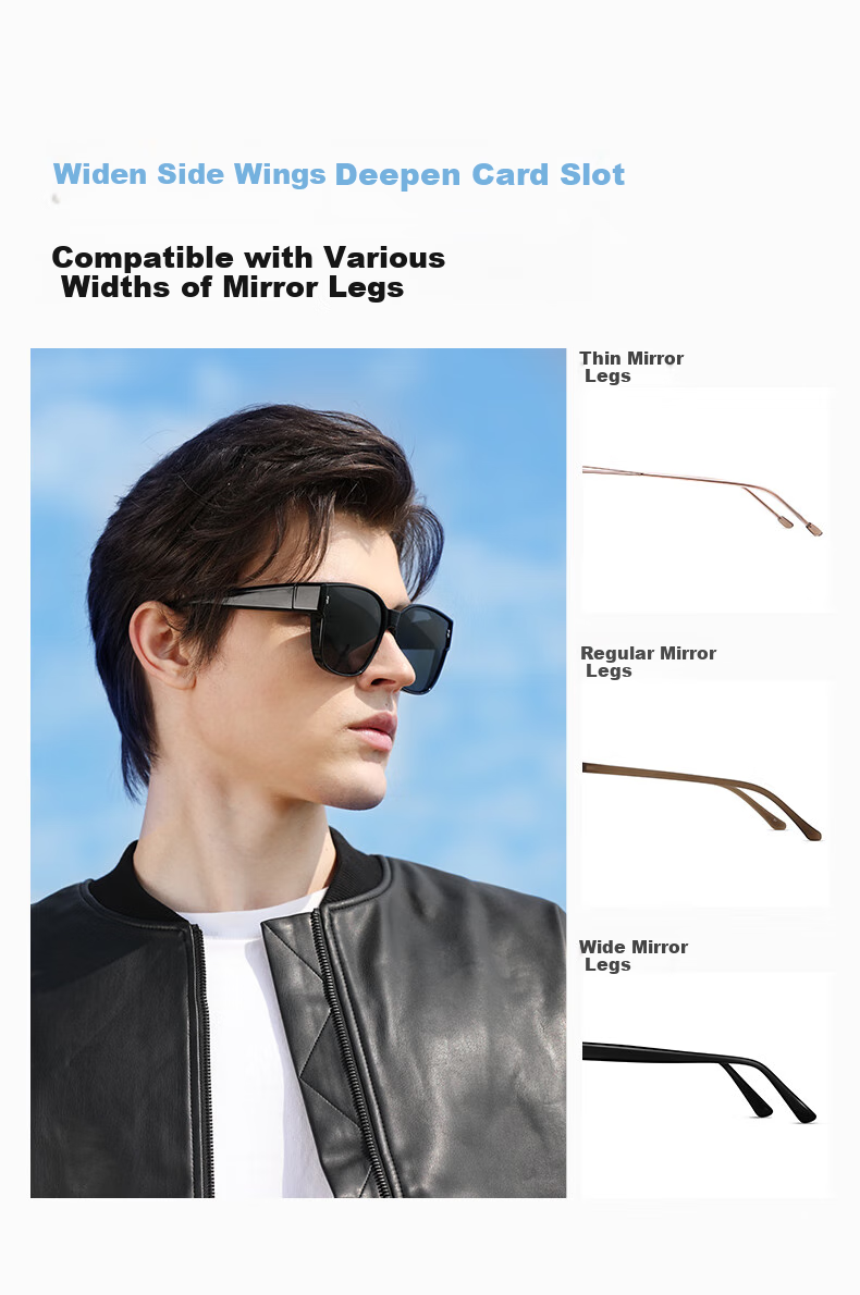 LOHO Polarized Sunglasses for Women And Men with Prescription Lenses, UV Protection, Driving Glasses, Transparent Gray 4