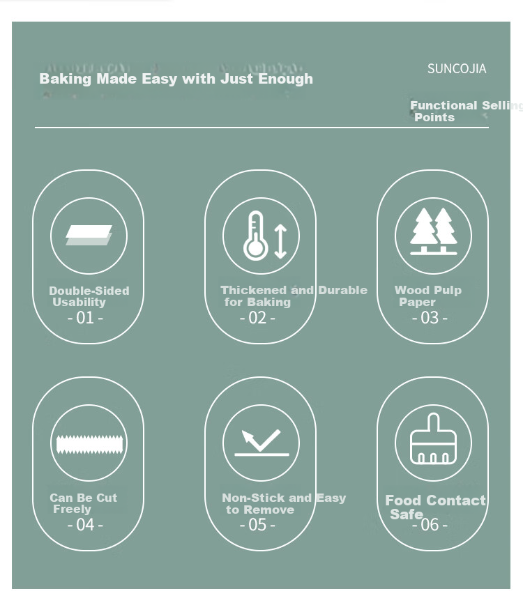 Suncojia Silicone Paper, Barbecue Paper, Oil-Absorbing Paper, Non-Stick Baking Paper for Oven Use, Home Use, Air Fryer Paper, 10 Meters 2