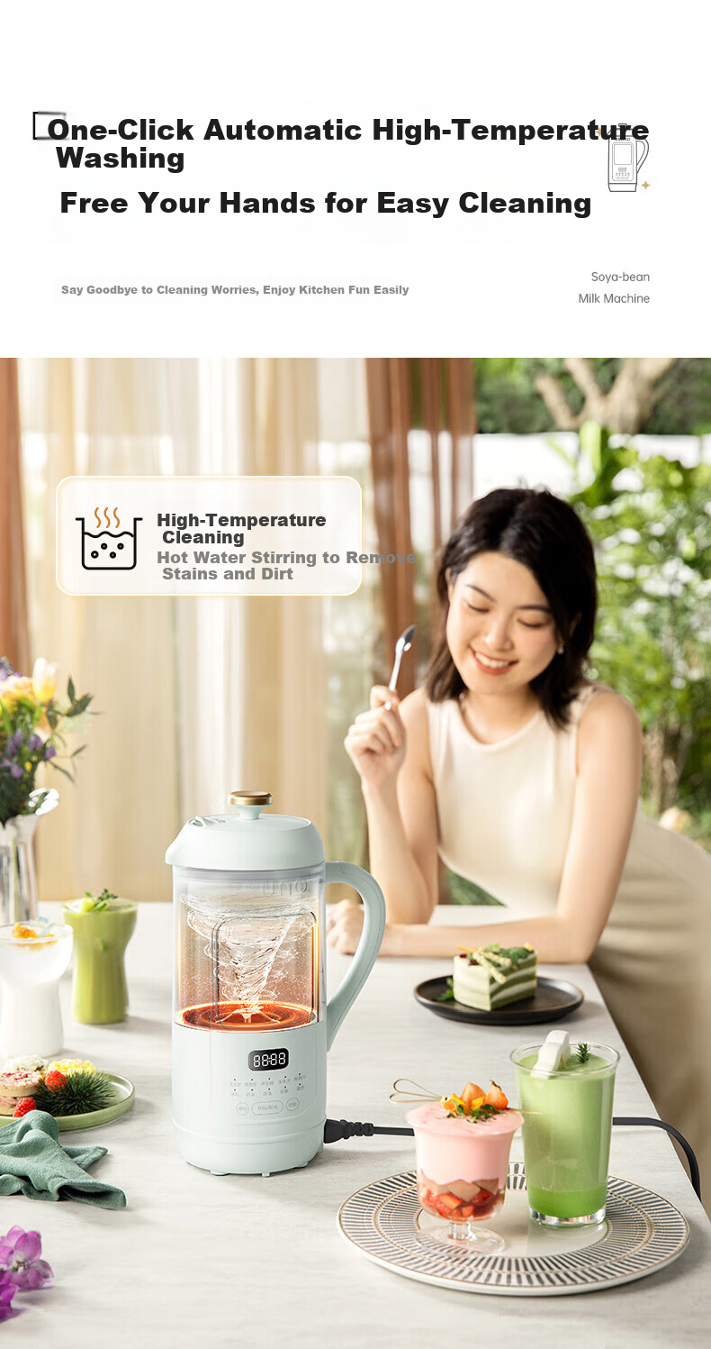 BRUNO Fifth Generation Soy Milk Maker And Blender with Visible Window, Compact Automatic Home Use Juicer Machine without Cooking Or Filtering, White DJ05 [Annual Bestseller] 18