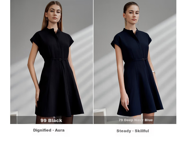 G2000 Delivery Waistband/multidirectional Elasticity/mall Same Style Women's Spring And Summer Elegant Dress, Black, L/38 14
