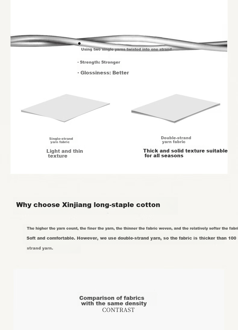 La Torretta Duvet Cover Single Piece, 100 Thread Count Antibacterial Xinjiang Long-Staple Cotton Quilt Cover Pure Cotton Bedding, Gray, 220*240cm 5