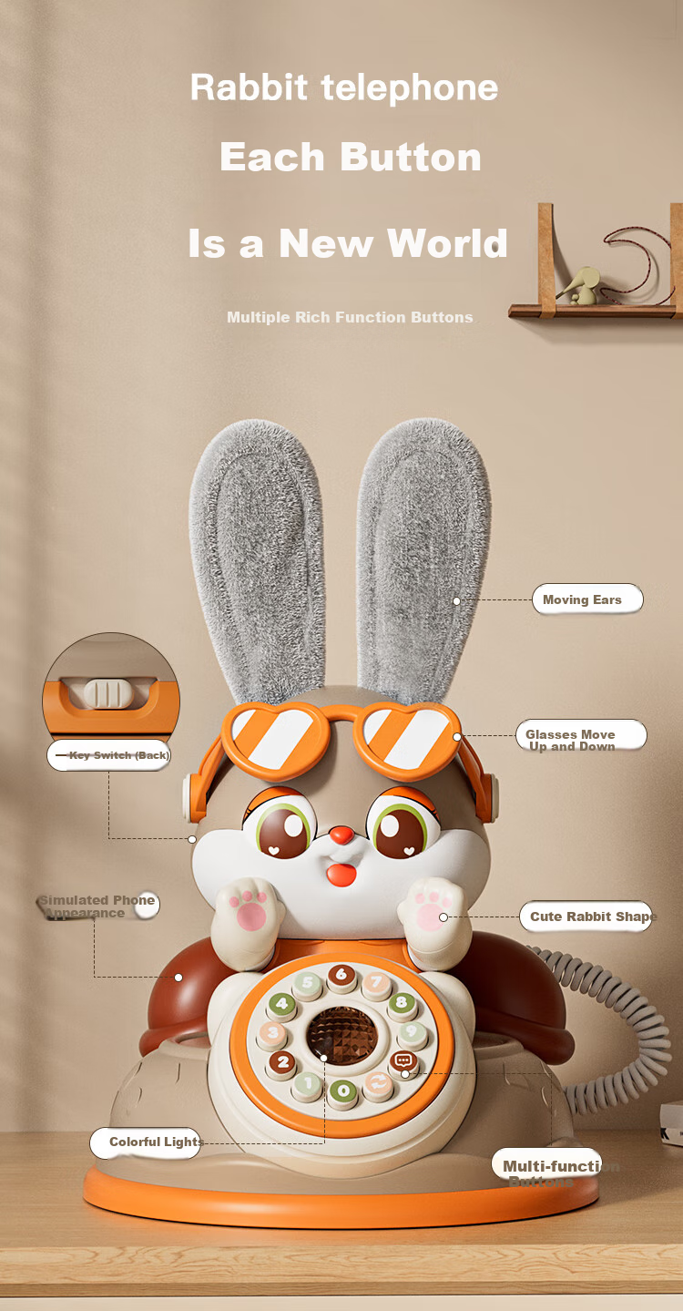 AoZhiJia Children's Toy, Retro Telephone, Baby Musical Nursery Rhyme Story Machine, Smart Talking Early Education Birthday Gift 6