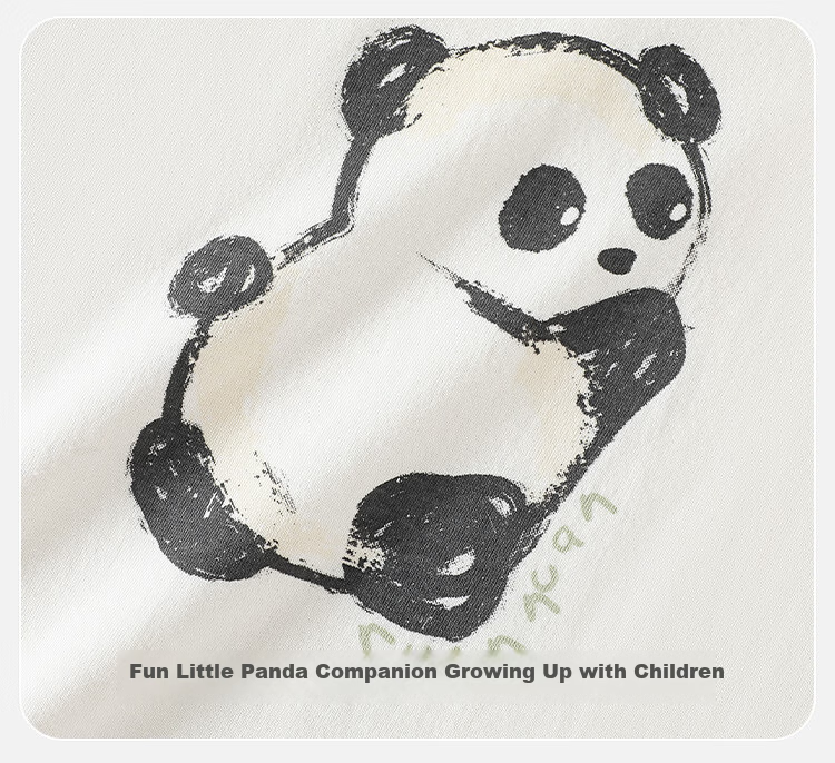 YUZHAOLIN Children's Pajamas Spring Boys' Pure Cotton Home Wear Set Big Kids Clothing Children's Apparel Hand-Drawn Panda Desig 10