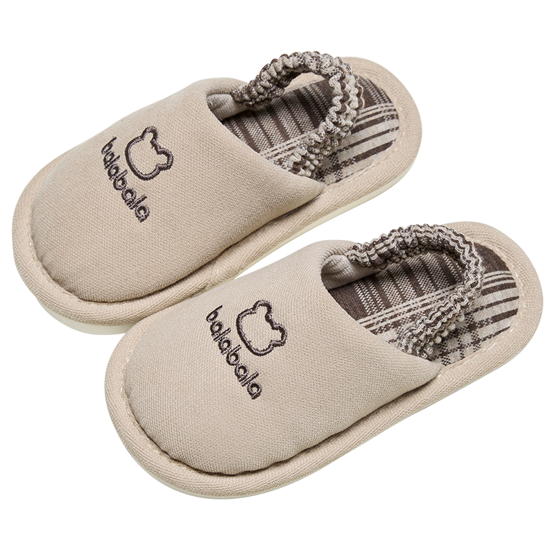 BALABALA Children's Slippers Spring And Autumn Boys Girls Indoor Home Cotton Linen Slippers All Seasons Breathable Lightweight Baby Hemp Slippers