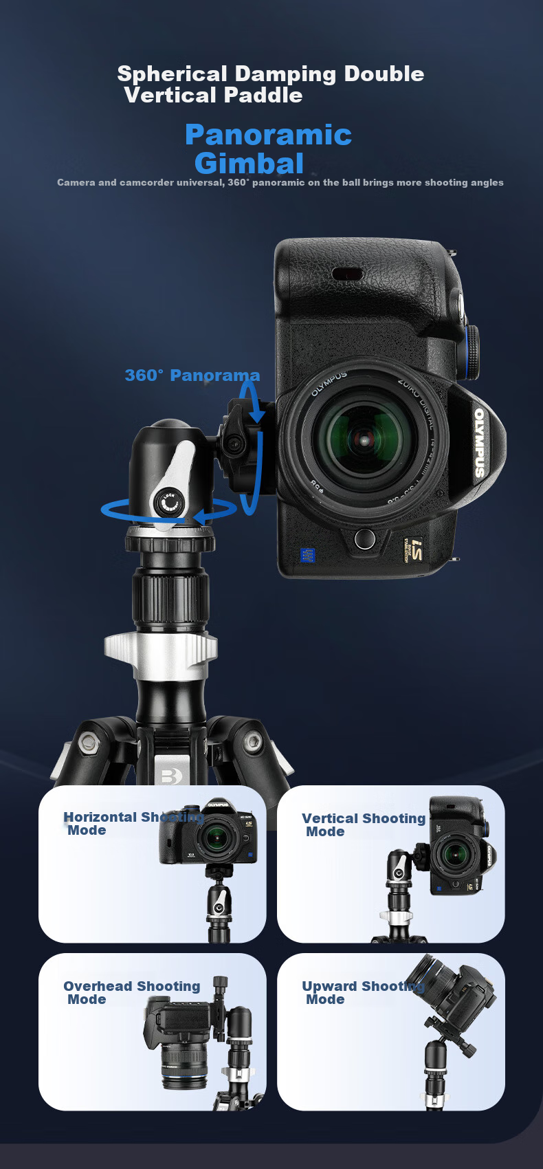 Benro XA229CH0S Xiaoyi Small Carbon Fiber Reverse Folding Compact Travel Photography Mirrorless DSLR Tripod, Adjustable Monopod, Ball Head Tripod 10
