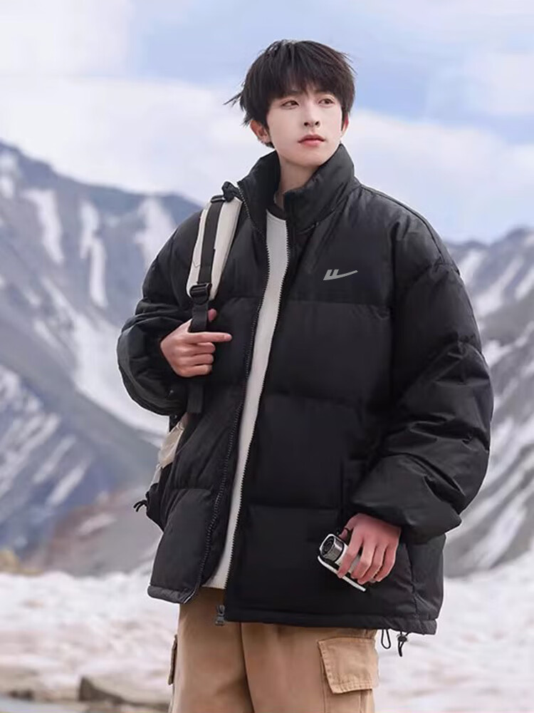 Warrior Men's Cotton Padded Outdoor Stand Collar Windproof and Cold-Resistant Puffer Jacket, Warm Fleece-Lined Thickened Coat for Men 6