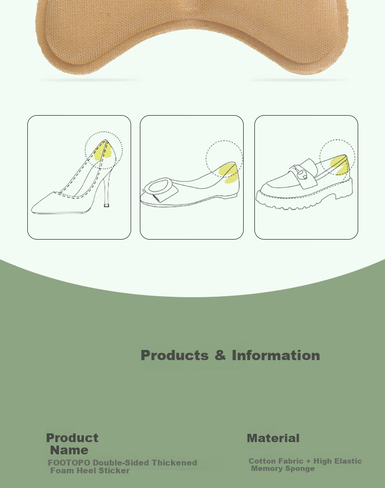 FOOTOPPO Leather Shoe Heel Grips for Men, Anti-Friction Heel Stickers, Shoe Size Adjustment Tool for Women, Heel Grips And Shoe Stickers 9