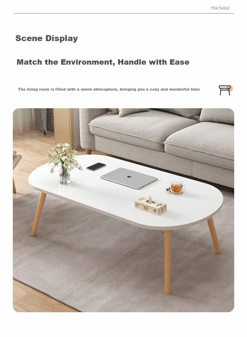 FENJIEXIAN Coffee Table, Living Room Small Tea Table for Small Apartments, Simple Tea Table, Double-Layer Tea Stand, Balcony Small Table 3