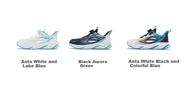 XTEP Children's Shoes Boys' Big Kids Mesh Leather Shock-Absorbing Rotating Buckle Running Shoes XTEP White/black/dazzling Blue 39 5