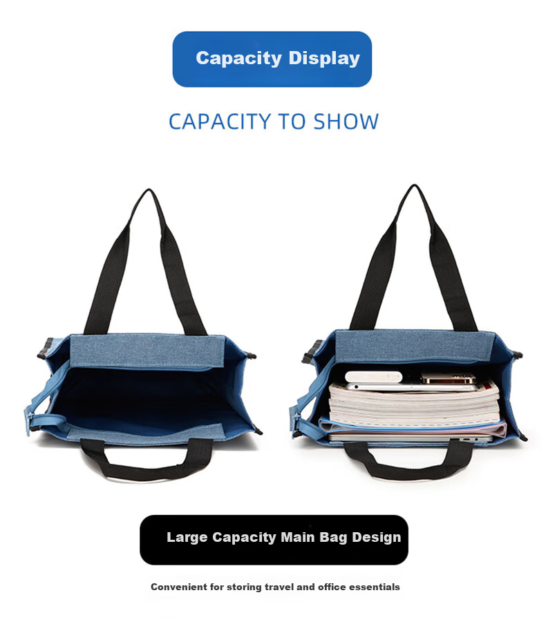 Youbili Student Tutoring Bag, Multifunctional Handbag, Briefcase, Large Capacity Office Document Bag, Elementary School Middle School High School Handheld Tutoring Bag, Vertical Style, 21008A Blue 7