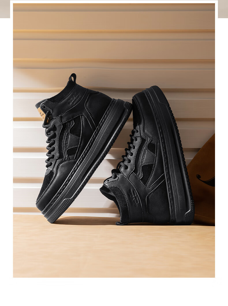 Bull Family Martin Boots Men Autumn Winter New High-Top Sports Casual Shoes Trendy Fashion Thick-Soled Height-Increasing Men's Work Boots 17