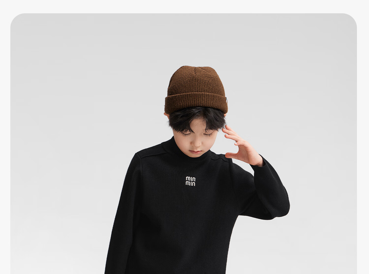 Zuo Xi Boys' Base Layer Sweater Big Kids Autumn Winter 2025 New Children's Half Turtleneck Knitwear Boys Gray 150cm 24