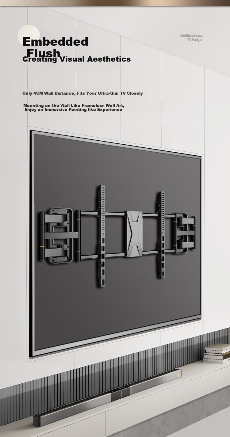 TAZD 65-90 Inch TV Mount, Extendable Bracket, Thickened Large Span Wall Plate, Stretching Internal Embedded Rotating Bracket, Suitable for Hisense, TCL, Leiniao, Huawei, Xiaomi, Skyworth And Others 5