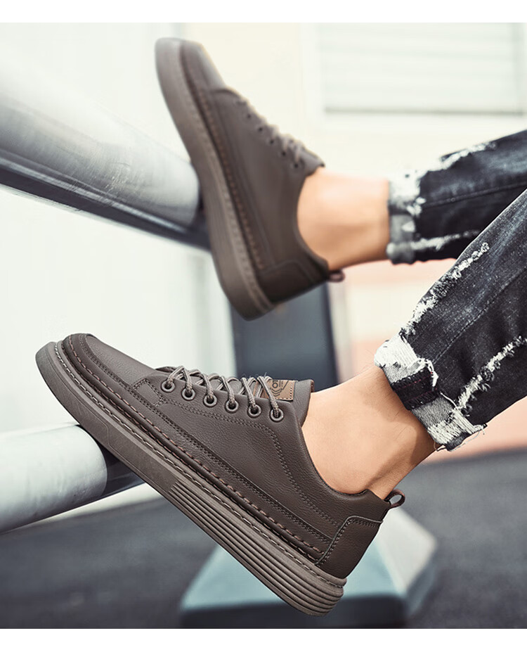 CARTELO Men's Shoes Autumn 2026 Fashion Casual British Style Leather Soft Sole Sneakers Black Brown 42 14