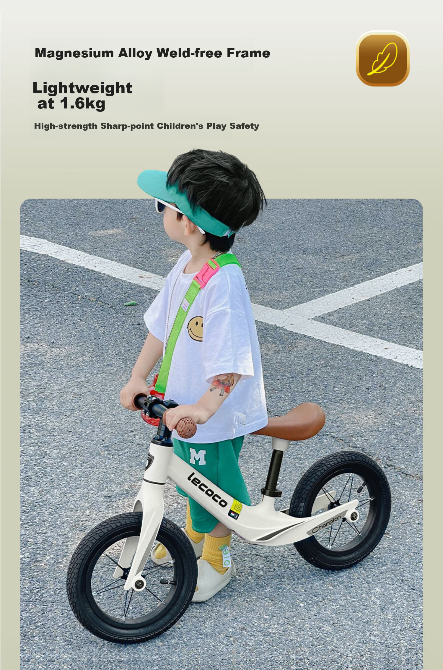 Lecoco Children's Balance Bike for Ages 1-3 Balance Bike Magnesium Alloy Bicycle Scooter C-RUNX1 5