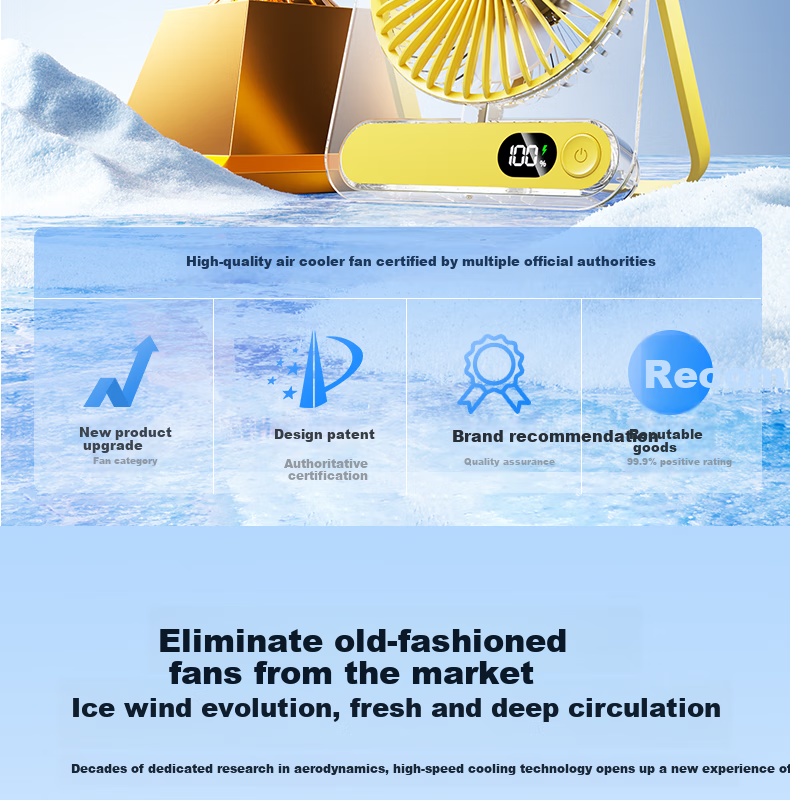 KPD KEEP PURSUING DREAMS Desktop Fan, 6-Inch USB Mini Fan, Cool And Refreshing Electric Fan, Student Dormitory Office Portable Electric Fan, Z501/H8 Transparent White 2