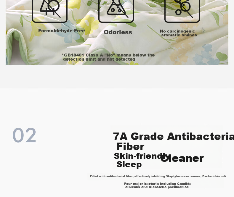 LOVO Luolai Home Textiles Class A Antibacterial And Anti-Mite Fiber Quilt Summer Comforter Air Conditioning Quilt 220*240cm Gree 4